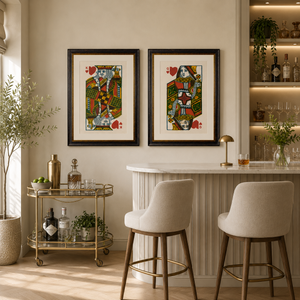 King and Queen of Hearts Framed Wall Art x 95cm