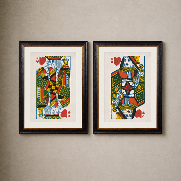 King and Queen of Hearts Framed Wall Art x 95cm
