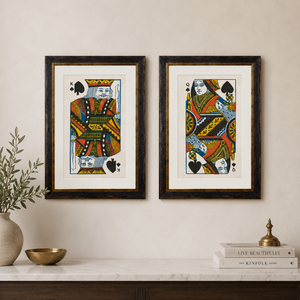 King and Queen of Spades Framed Wall Art x 50cm