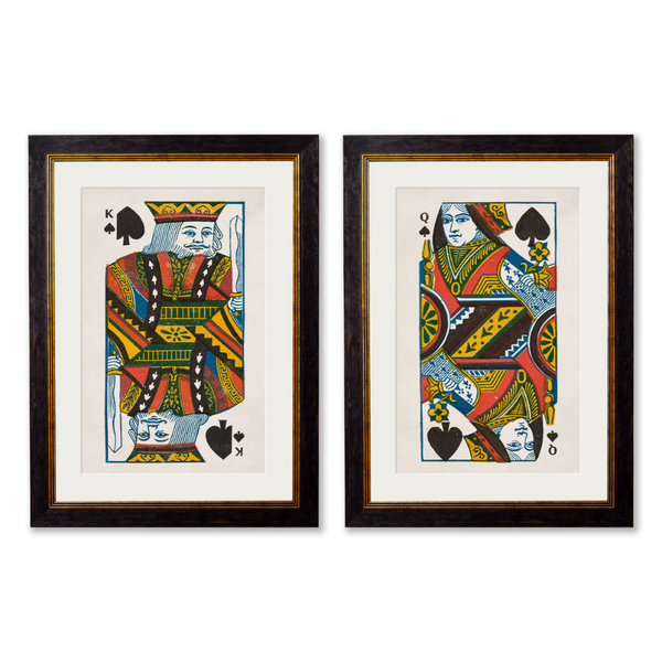 King and Queen of Spades Framed Wall Art x 50cm