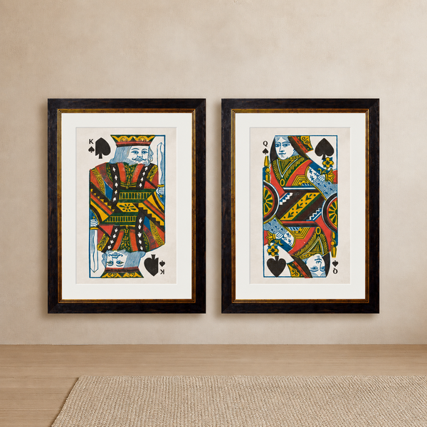 King and Queen of Spades Framed Wall Art x 70cm