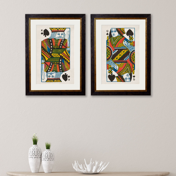 King and Queen of Spades Framed Wall Art x 70cm