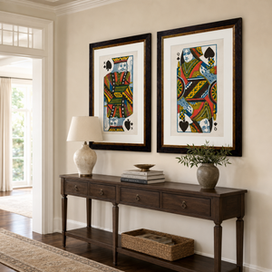 King and Queen of Spades Framed Wall Art x 95cm