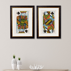 King and Queen of Spades Framed Wall Art x 95cm