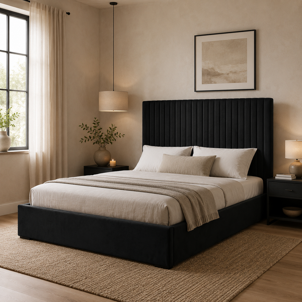 Luna Double Ottoman Bed - Tall Headboard
