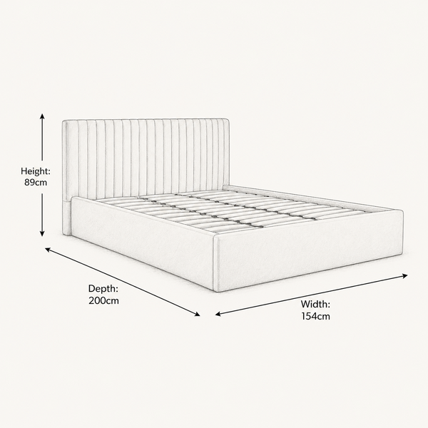 Luna Double Ottoman Bed - Lower Headboard
