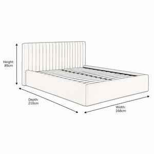 Luna King-Size Ottoman Bed - Lower Headboard