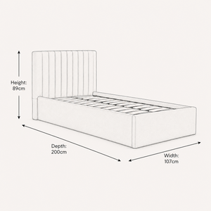 Luna Single Ottoman Bed - Lower Headboard