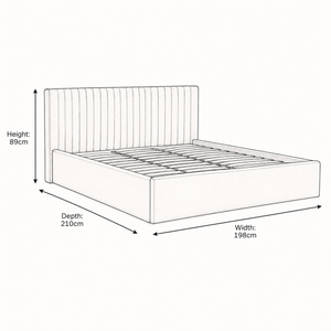 Luna Super King Ottoman Bed - Lower Headboard