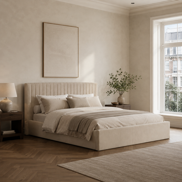 Luna Super King Ottoman Bed - Lower Headboard