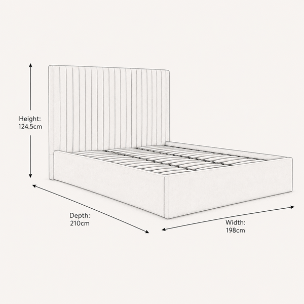 Luna Super King Ottoman Bed - Tall Headboard