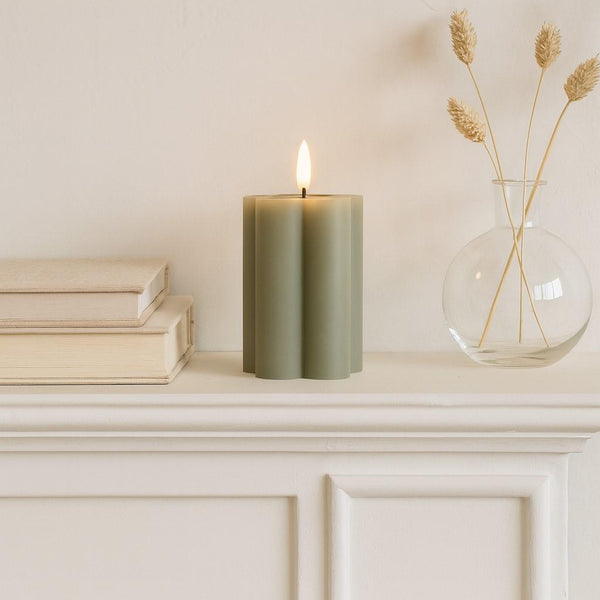 Luxe LED Candle - Grey - 12cm