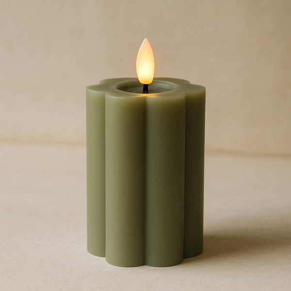 Luxe LED Candle - Grey - 12cm