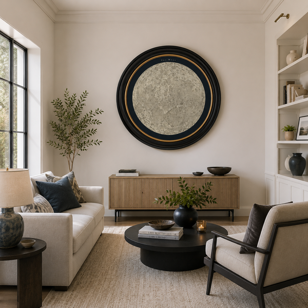 Map of the Moon Framed Wall Art x 96cm