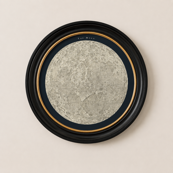 Map of the Moon Framed Wall Art x 120cm
