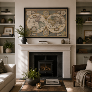 Map of the World Framed Wall Art x 95cm