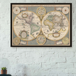 Map of the World Framed Wall Art x 130cm