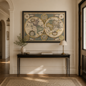 Map of the World Framed Wall Art x 130cm