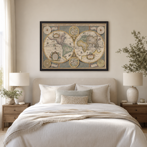 Map of the World Framed Wall Art x 130cm