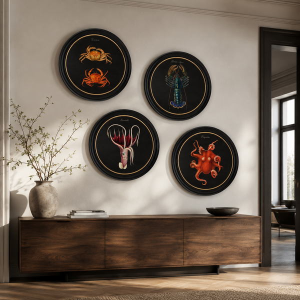 Marine Animals Framed Wall Art - Set of 4 x 70cm
