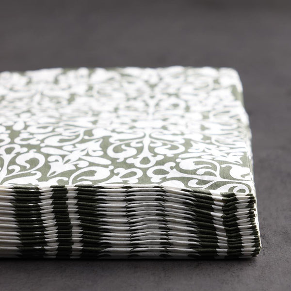 Ornate Olive Paper Napkins