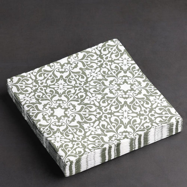 Ornate Olive Paper Napkins