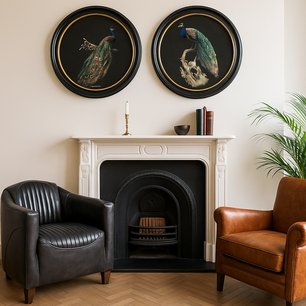 Peacocks Framed Wall Art - Set of 2 x 96cm