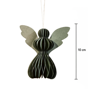 Pine Green Paper Angels - Pack of 5 - 10cm