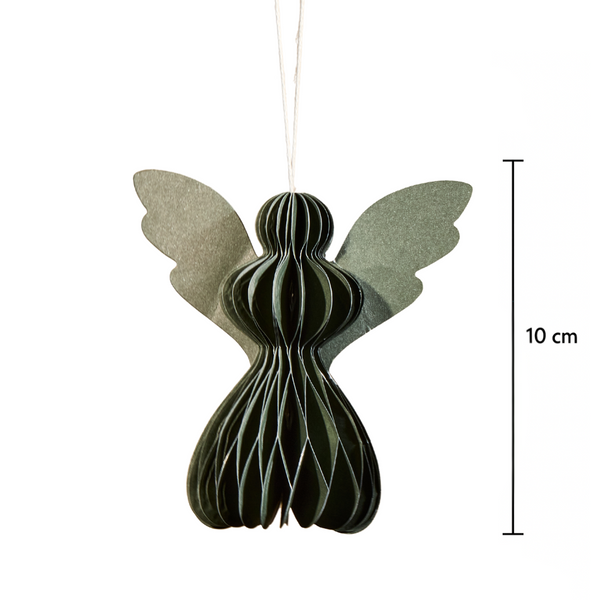 Pine Green Paper Angels - Pack of 5 - 10cm