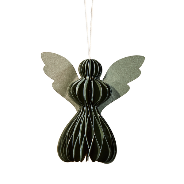 Pine Green Paper Angels - Pack of 5 - 10cm