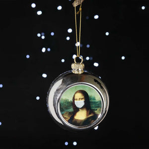 Rona Lisa Silver Christmas Bauble - Glass - 8cm