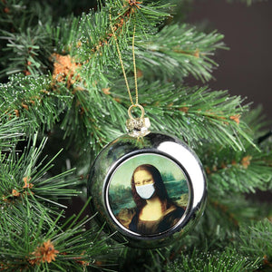 Rona Lisa Silver Christmas Bauble - Glass - 8cm