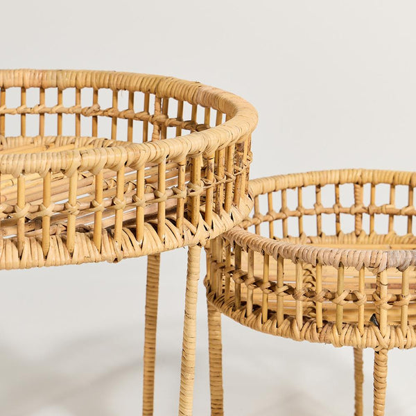 Round Rattan Nesting Tables