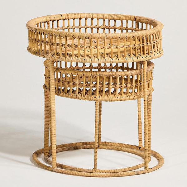 Round Rattan Nesting Tables