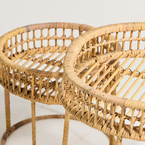 Round Rattan Nesting Tables