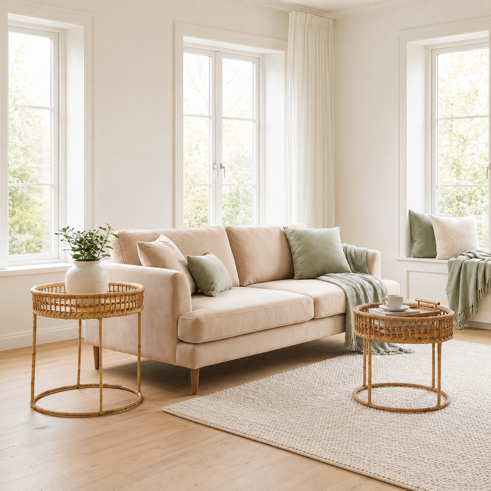 Round Rattan Nesting Tables