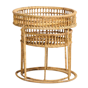 Round Rattan Nesting Tables