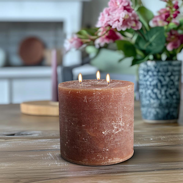 Rustic Pillar 3 Wick Candle