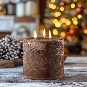 Rustic Pillar 3 Wick Candle