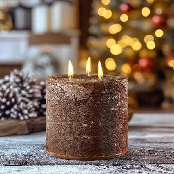 Rustic Pillar 3 Wick Candle