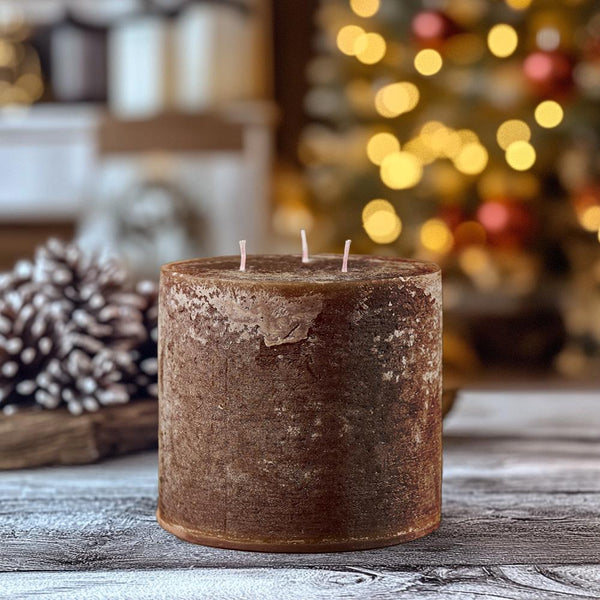 Rustic Pillar 3 Wick Candle