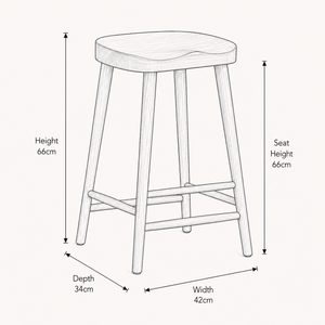Shaker Bar Stool - Oak