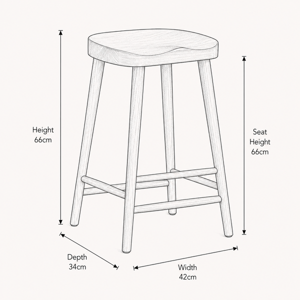 Shaker Bar Stool - Oak