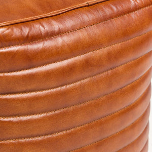 Square Leather Pouffe