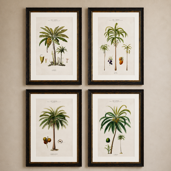 Studies of Palm Trees Framed Wall Art - Set of 4 x 50cm