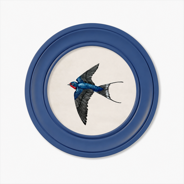 Swallows Framed Wall Art - Blue - Set of 2 x 44cm