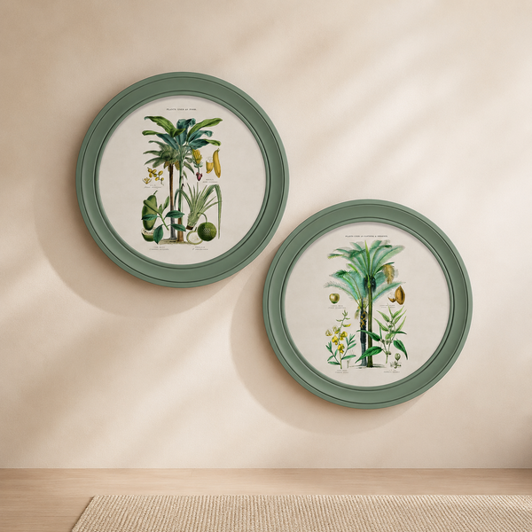 Tropical Plants Framed Wall Art - Green - Set of 2 x 70cm
