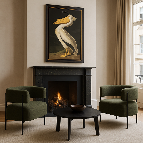 White Pelican Framed Wall Art x 50cm
