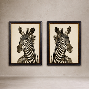 Zebra Framed Wall Art - Set of 2 x 95cm